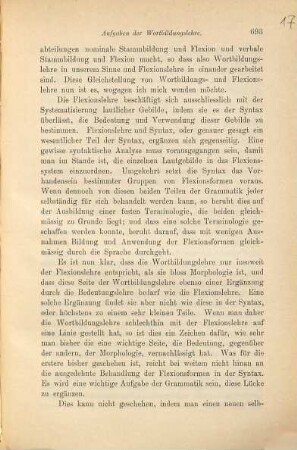Ueber die Aufgaben der Wortbildungslehre