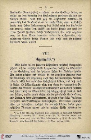 VIII. Gymnastik