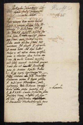 Todesanzeige des Tobias Ruoff, Sohn des Martin Ruoffius, Pfarrer, 1635.