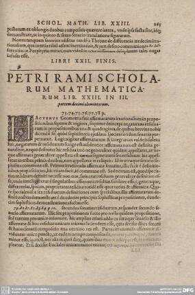 PETRI RAMI SCHOLARUM MATHEMATICARUM LIB. XXIII. IN III. partem decimi elementorum.
