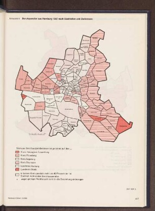 Berufspendler aus Hamburg 1987 nach Stadtteilen und Zielkreisen