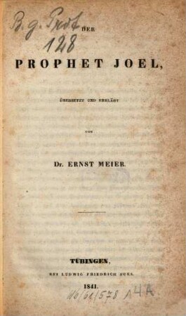 Der Prophet Joel