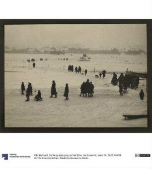 Winterspaziergang auf der Elbe, bei Gauernitz