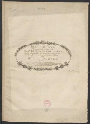 Libro I: Six Leçons Progressives Pour Le Clavecin ou Piano Forte Dans Lesquelles Se trouvent introduites des Airs Caracterisés de Diferentes Nations