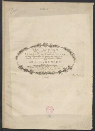 Libro I: Six Leçons Progressives Pour Le Clavecin ou Piano Forte Dans Lesquelles Se trouvent introduites des Airs Caracterisés de Diferentes Nations