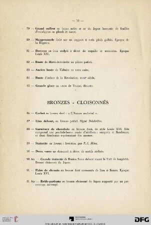 Bronzes - Cloisonnés (Nr. 86-91bis)