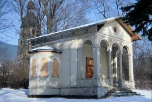 Teehaus im Park, 1854 durch die Gutsbesitzerin Klara von Helldorf erbauen lassen, Plan entstand nach einer Italienreise