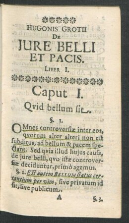 Caput I. Quid bellum sit.