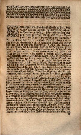 Gründliche Deduction und Verificirung der reformirten Kirchen und Schulen gerechtsamen ... des Herzogthums Zweybrücken
