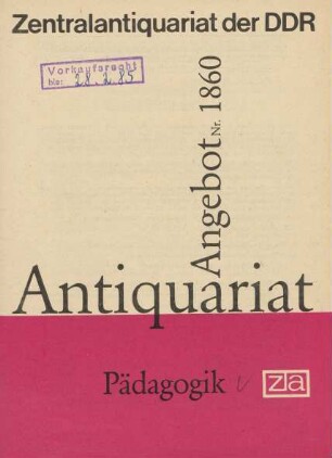 Nr. 1860: Pädagogik