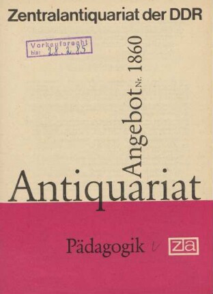 Nr. 1860: Pädagogik