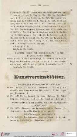 Kunstvereinsblätter (Nr. 87 - 99)