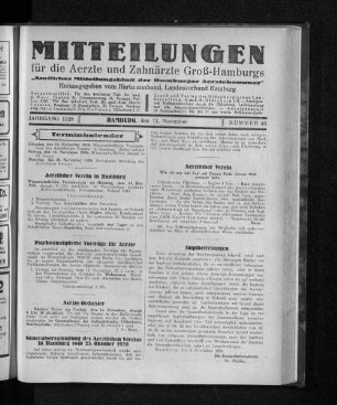Jahrgang 1928, Hamburg, den 11. November, Nummer 46
