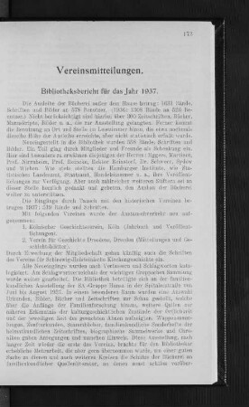 Vereinsmitteilungen.