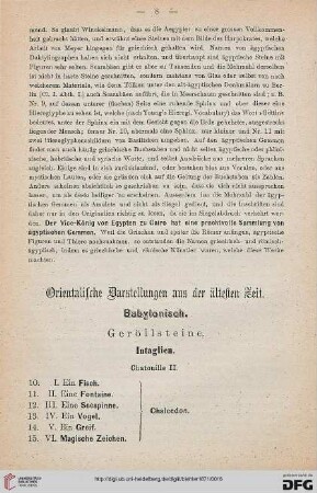 Orientalische Darstellungen aus der ältesten Zeit. Babylonisch