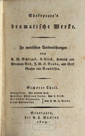 Dramatische Werke. Bd. 6