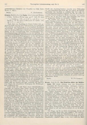 168-170 [Rezension] Wrede, William, Das literarische Rätsel des Hebräerbriefs
