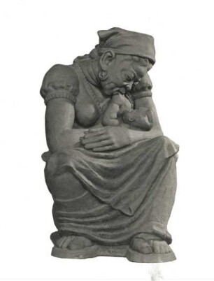 Mutter mit Säugling. Terrakotta. Ghana, 20. Jahrhundert