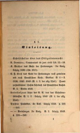 Das Obligationenrecht als Theil des heutigen römischen Rechts, Erster Band