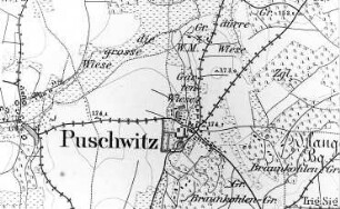 Puschwitz. Meßtischblatt, Sekt. Kloster Marienstern, 1884