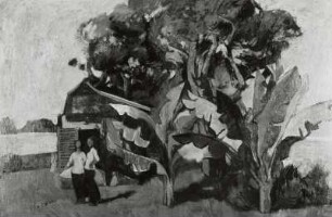 Vietnamesische Landschaft mit zwei Figuren