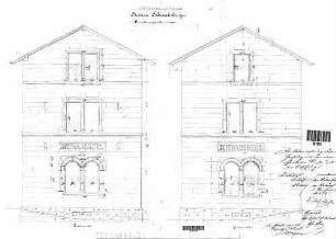 Schwabsberg: Empfangsgebäude Verwaltungsgebäude Giebelansichten