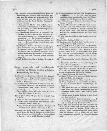 Einige ergänzende und berichtigende Beiträge zu Meusels jetztleb. gelehrten Teutschland, 5te Ausg.