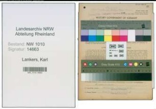 Entnazifizierung Karl Lankers , geb. 10.08.1911 (Kaufmann)