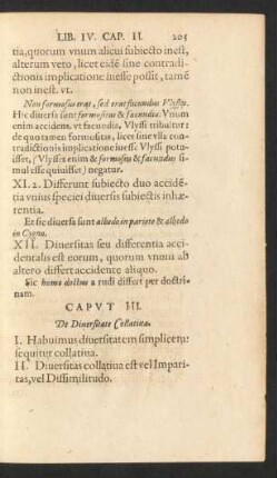 Caput III. De Diversitate Collatina.