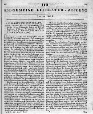 Marquardt, J.: Cyzicus und sein Gebiet. Drei Bücher. Berlin: Enslin 1836