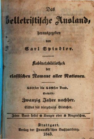 Zwanzig Jahre nachher : Fortsetzung der Drei Musketiere, 11/14