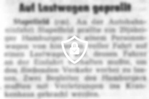 Auf Lastwagen geprallt