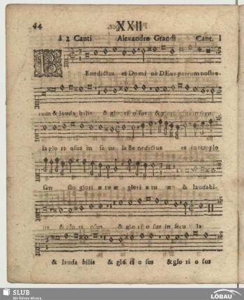 XXII. Grandi, Alessandro: Benedicuts es Domine