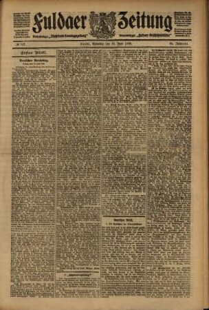 Erste Ausgabe vom Samstag, den 19. Juni 1909.