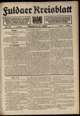 Ausgabe vom Dienstag, den 28. Januar 1913.