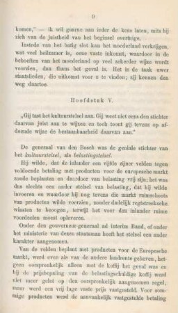 Hoofdstuk V. Gij tast het kulturstelsel aan. Gij weet niet eens den stichter ...