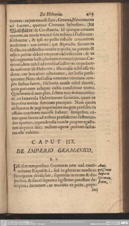 Caput IIX. De Imperio Germanico
