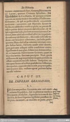 Caput IIX. De Imperio Germanico