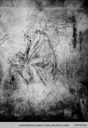 Wandzeichnungen an der Südwand: Figurenstudien : Matthäus und der Engel