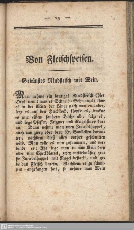 Von Fleischspeisen
