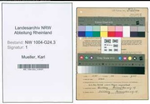 Entnazifizierung Karl Mueller , geb. 08.07.1882 (Obermueller)