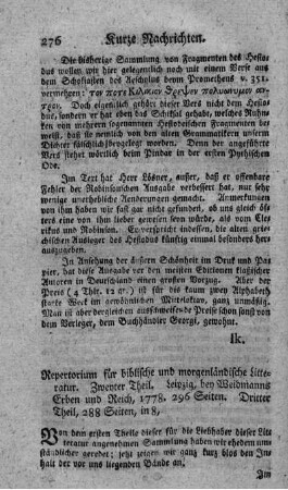Repertorium für biblische und morgenländische Litteratur. T.2.3.
