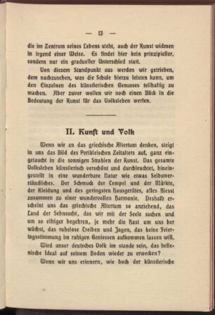 II. Kunst und Volk
