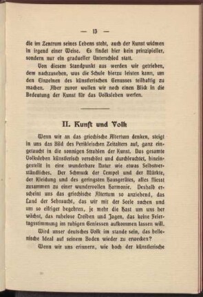 II. Kunst und Volk