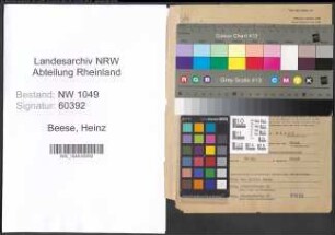 Entnazifizierung Heinz Beese , geb. 12.06.1912 (Lehrer)