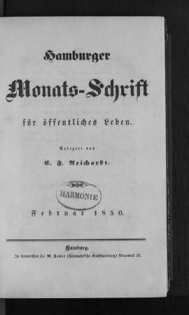 1850, Februar: Hamburger Monats-Schrift