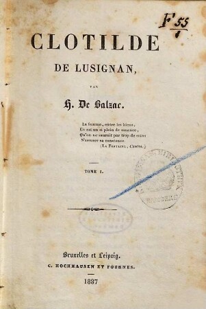 Clotilde de Lusignan, 1
