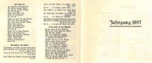 Liederblatt "Jahrgang 1897" (wohl für ein Jahrgangstreffen)