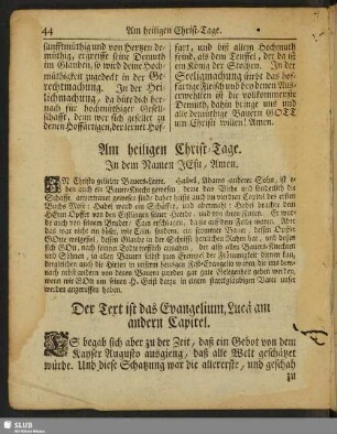 Am heiligen Christ-Tage