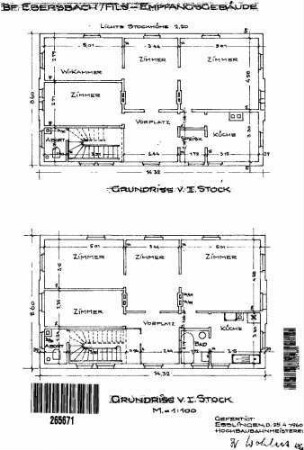 Ebersbach (Fils): Empfangsgebäude Grundrisse 1. und 2.Stock